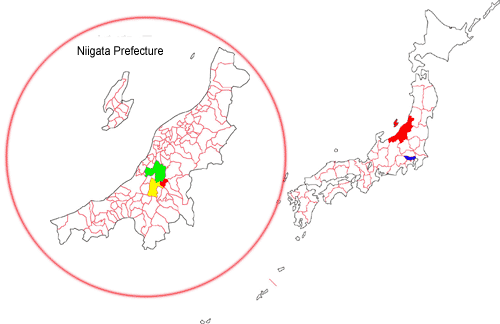 Map of Japan and Niigata
